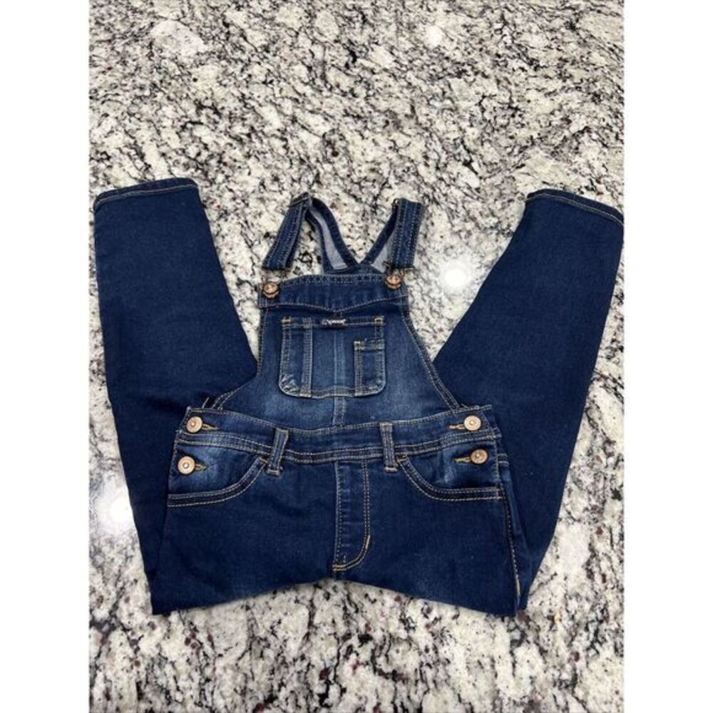 Jordache Girls Size 5T Blue‎ Denim Skinny Bib Overalls